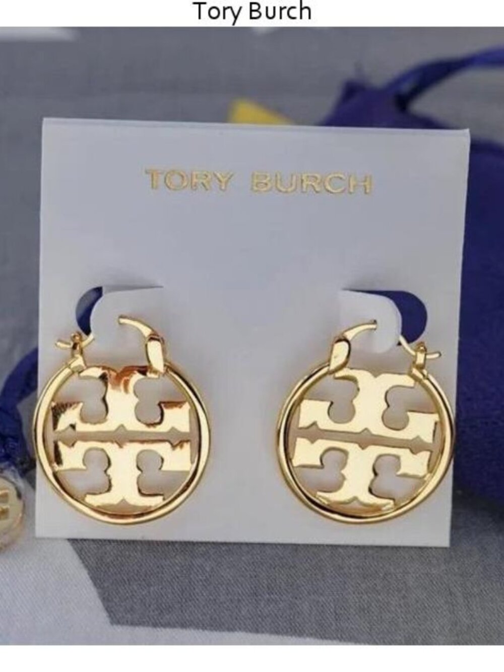 Tory Burch Miller Small Hoop Earrings in Gold (Brand New)